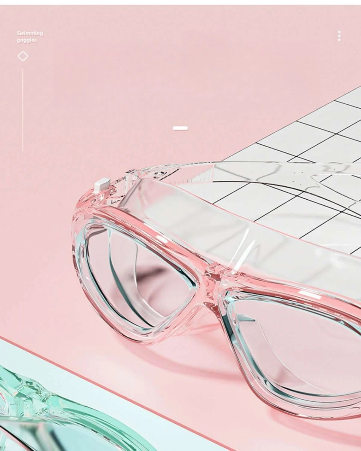 Swimming Goggles Large Frame Mens Womens Teenagers Fresh Pink Swimming Gear HD Waterproof Anti-fog Swimming Goggles 250411
