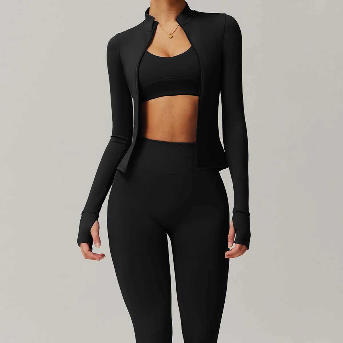 Yoga Set Women Gym Tank top Suit Sport Tracksuit Outfits Fitness High Waist Leggings Gym Running Clothes Long sleeve shorts suit J251112
