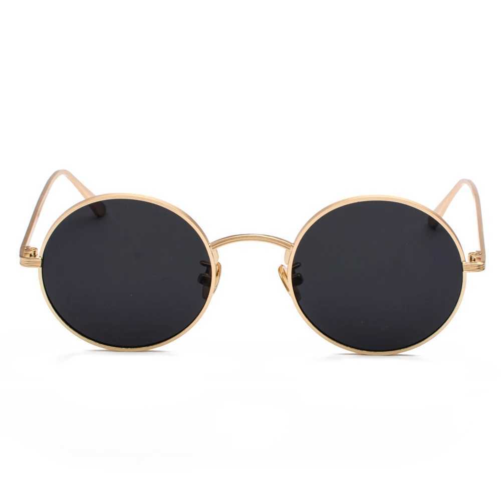 Kachawoo women sunglasses with red lenses round metal frame vintage retro glasses sun for men unisex birthday giftsC250411