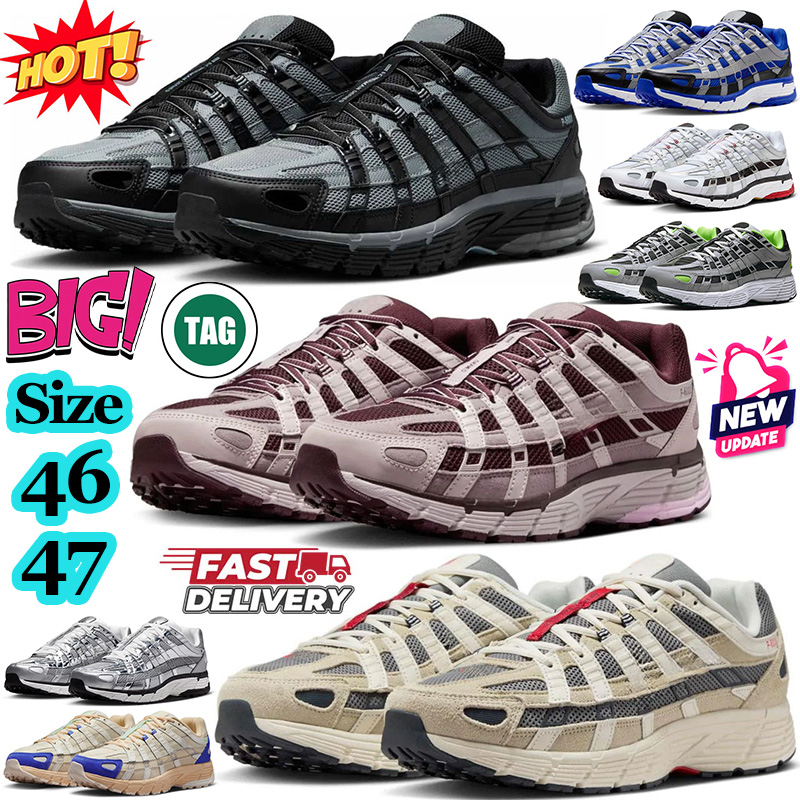 p6000 p 6000 designer running shoes men women Metallic Silver Platinum Tint Cool Grey Light Khaki Pale Ivory Racer Blue mens trainers outdoor sneakers big size 46 47