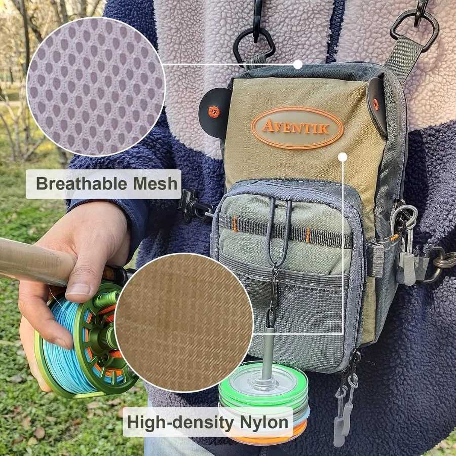 Aventik Fly Fishing Chest Bag Ultra Light Multiple Pockets Chest Pack with Vest Pack Tool Combo Z250411