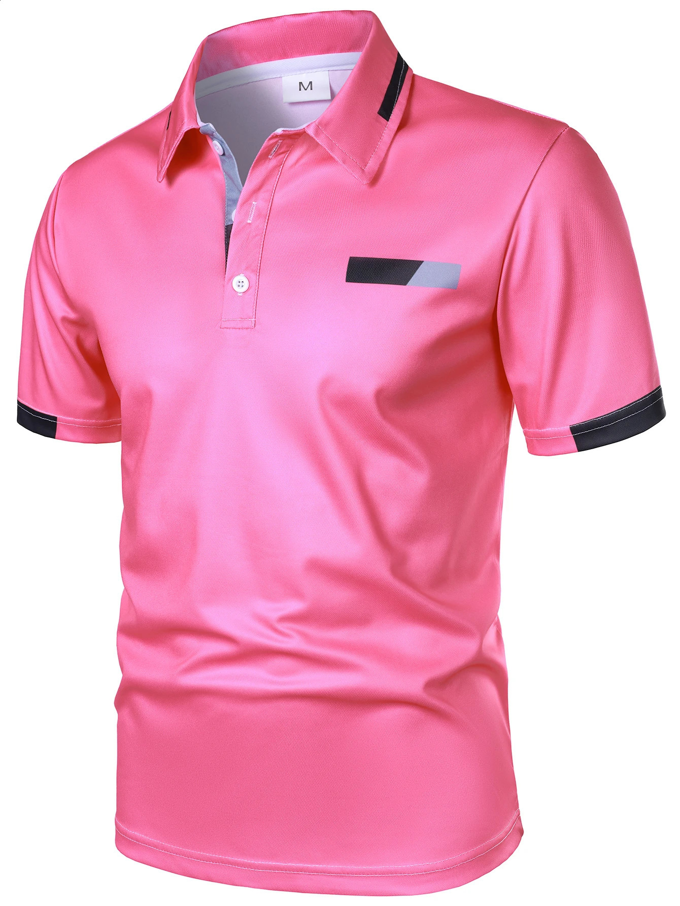 Summer Mens Short Sleeved 3-piece Set with a Lapel Polo Shirt Mens Casual Golf Top Polo Shirt with Elasticity and Comfort 250408