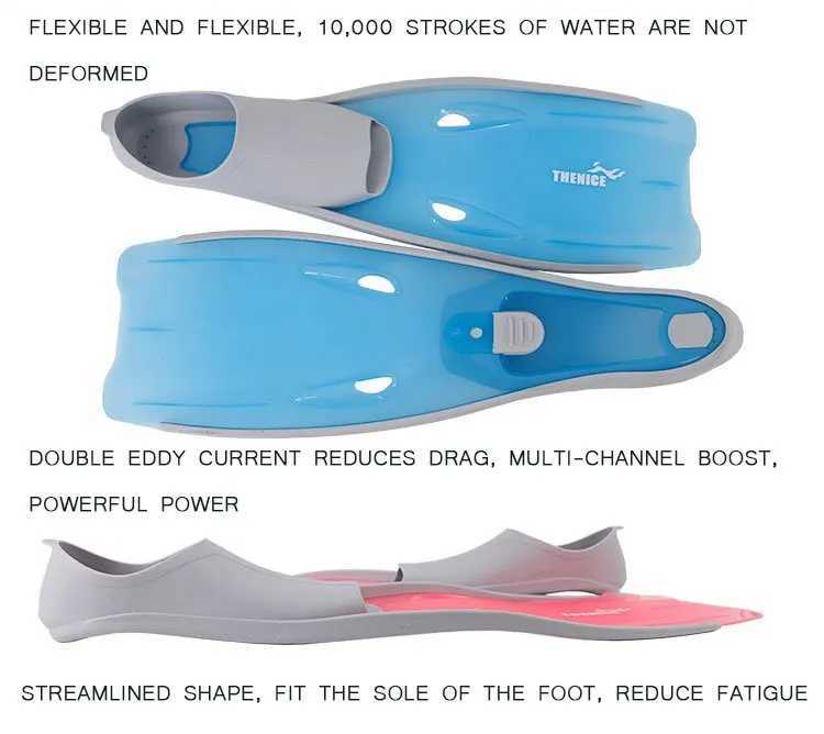 Inflatable long fin diving fin flip silicone adult flexible comfortable swimming finY250412