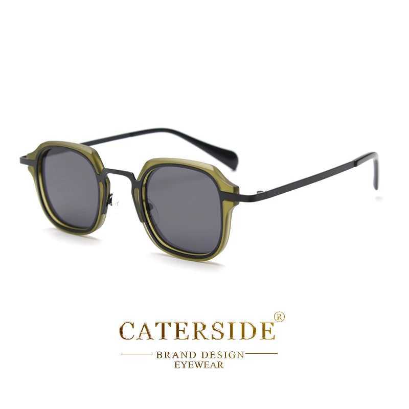 Caterside Punk Retro Polarized Sunglasses Men Mental Fashion Square Sun Glasses Women Outdoor Travel Driving Eyewear UV400 Z250411