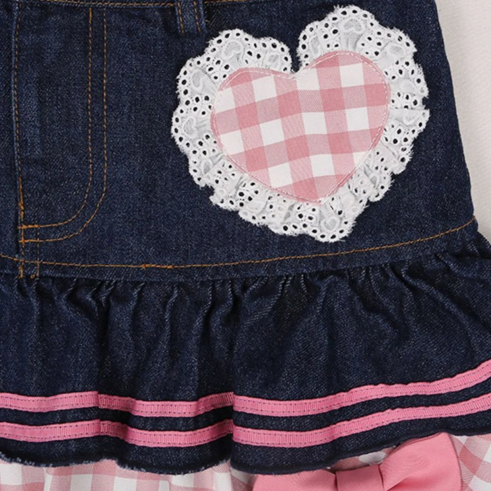 Preppy Style Lolita Kawaii Skirts Japanese Sweet Mini Women Harajuku Cute Ball Gown Denim Skater Y2K High Waist Lace Cake Skirts 250407