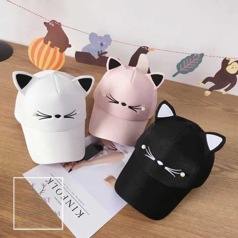 Womens Baseball C Cats ears (Steamed cat-ear shaped bread) Wool Hat Peak C Baseball Cartoon Cotton Outdoor Sports Leisure Sun C Role Play Fashion Plus