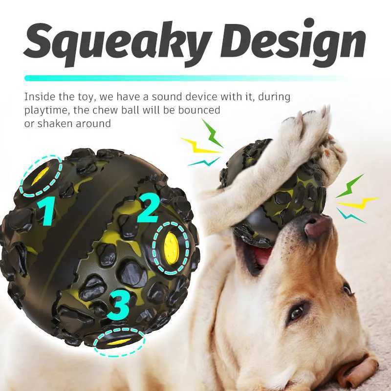Natural dog chewing toy teeth cleaning pet rubber ball rolling interactive squeezing chewing small medium and large dog activity game Z250412