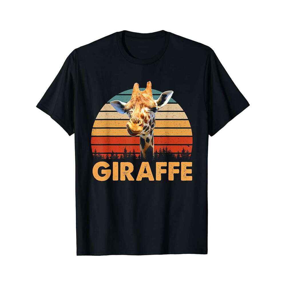 Designer T shirt Graphic Giraffe Selfie Kawai Animals Outfits For Lovers ,100% cotton, short sleeve , Wrinkle resistant, Casual, comfortable fit - 220
