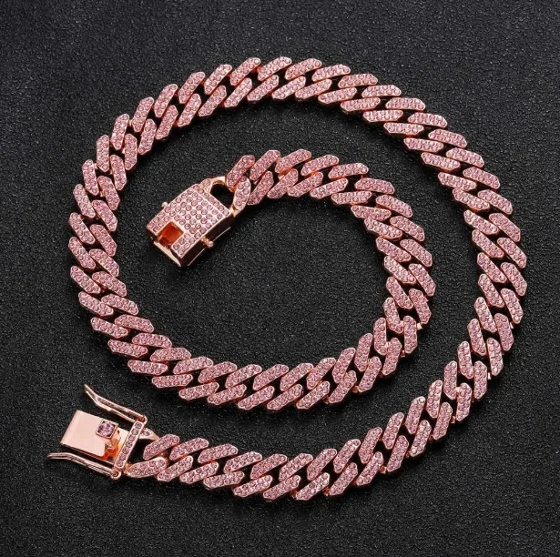 Ice Cubed 12MM Moissanite Sterling Silver Pendant with Cuban Link Chain for Men's Fashion Accessory