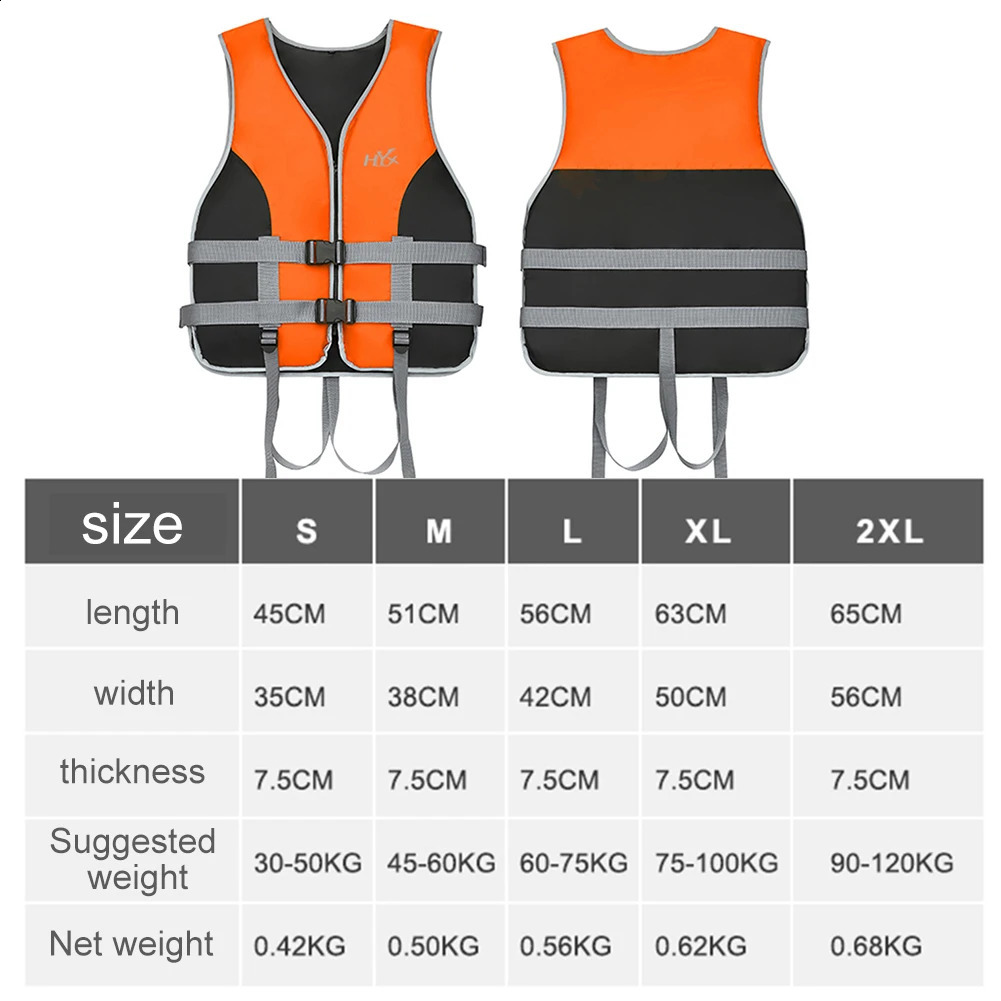 Neoprene Life Jacket for Adult Children Water Sport Buoyancy Jacket Life Vest Swimming Boating Skiing Driving Vest Drift 250411