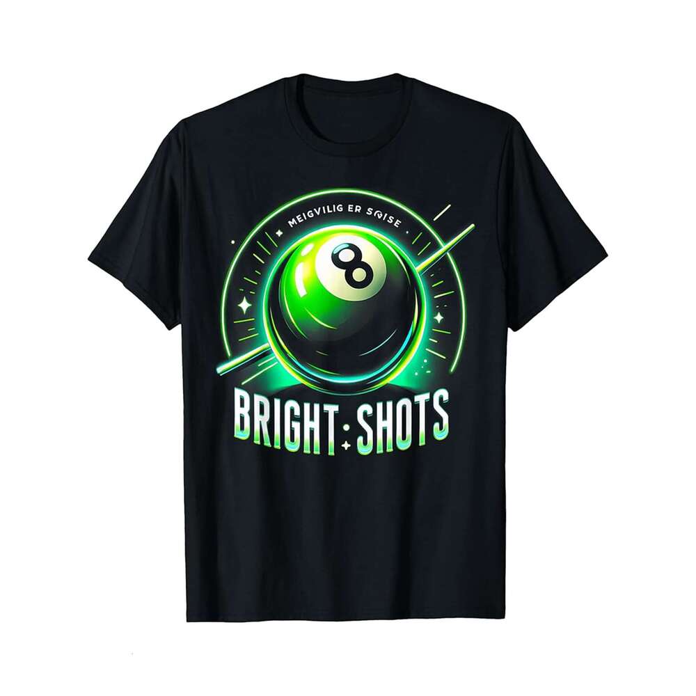 Designer T shirt Bright Shots Billiards Funny Graphic Tees ,100% cotton, short sleeve , Wrinkle resistant, Casual, comfortable fit - 220 g T-shirt