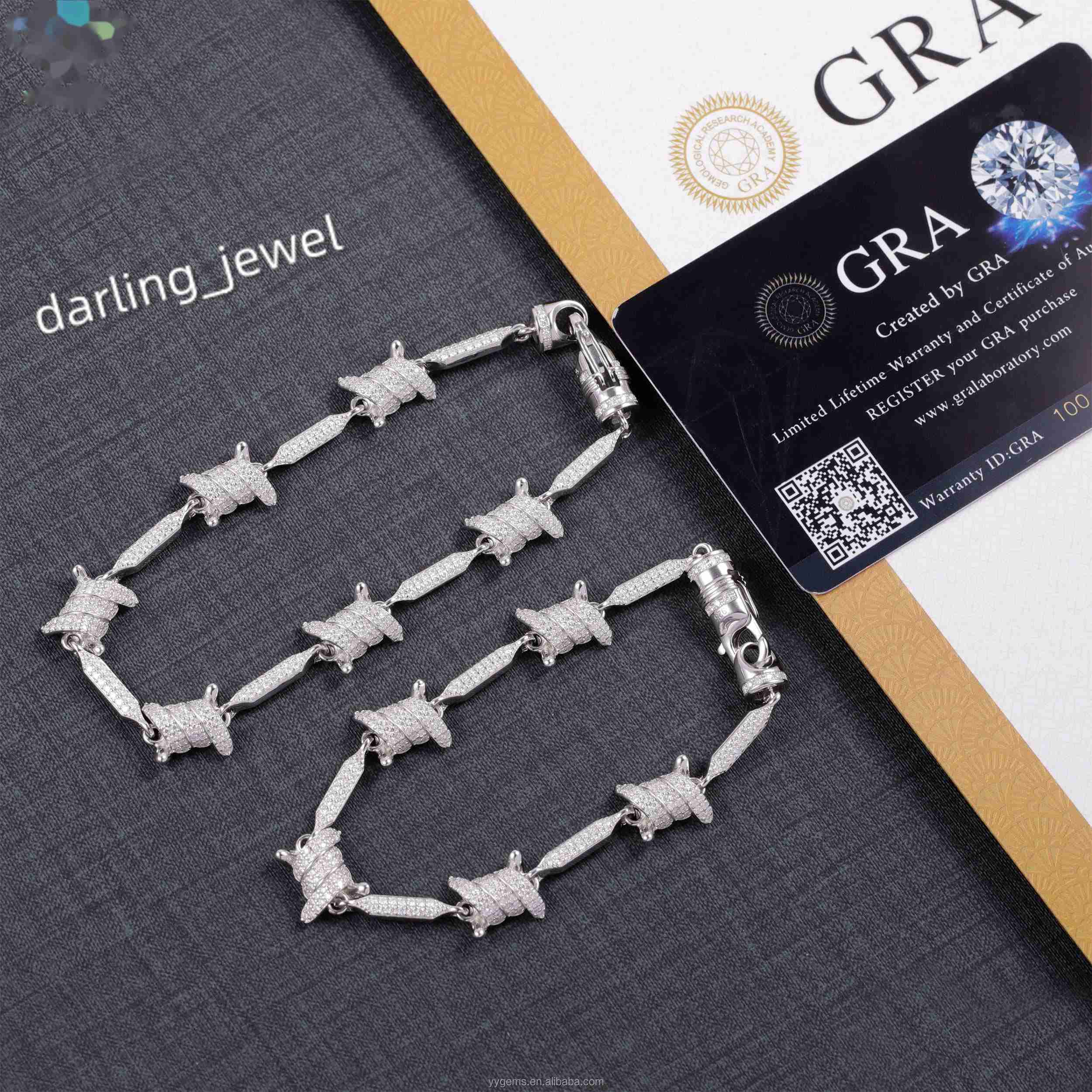 New Arrival Fashion Men Design S925 Silver 18k Gold Plated VVS Moissanite Diamond Cuban Link Bracelet with GRA Certificate