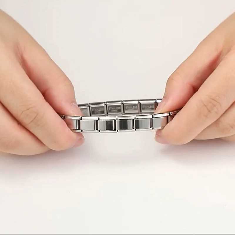 New Fashion Italian Charm Links Bracelet Stainless Steel Women 9mm Width Bracelet Bangle Girls Wedding Jewelry Gifts WholesaleC250411