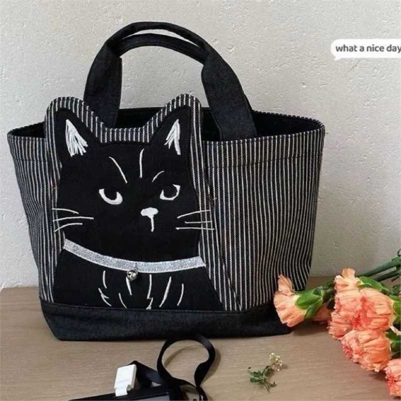 PU handbag embroidery 3D black handbag lunch bag womens shopping fabric cross body wallet casual garbage bagXJ250412
