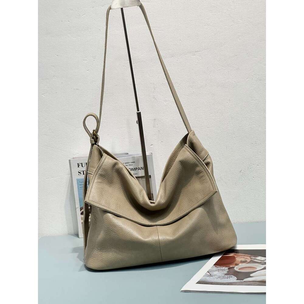 Luxury bag designer niche top natural soft leather Satchel Beach Bags slouchy casual women Totes large capacity shoulder messenger bag