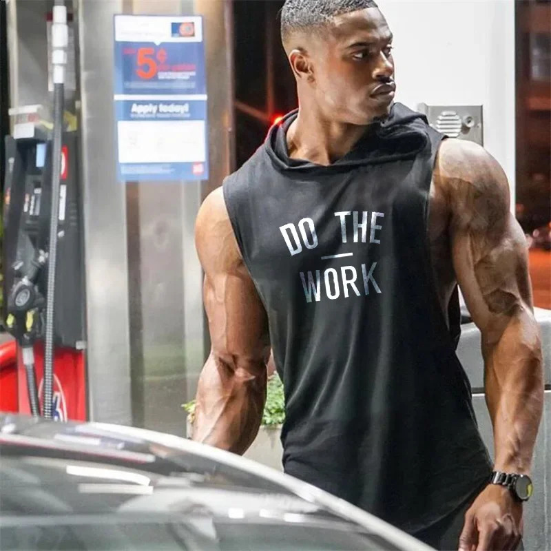 Muscle mens clothing bodybuilding hoodie fitness vest muscle striped underwear making sports 250407