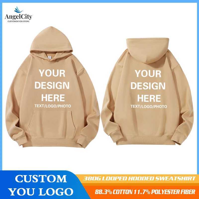 POD customization DIY Hooded Pure Cotton Sweatshirt Retro Loose Hoodie Mens And Womens Sportswear Personalized Custom GiftT251112