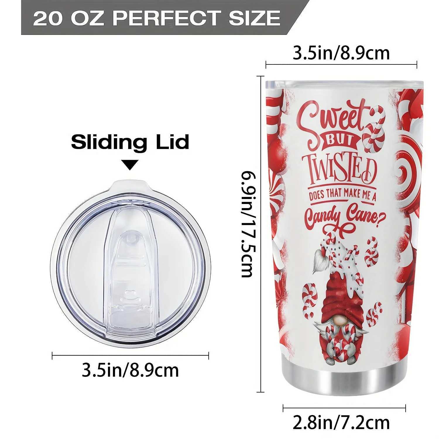 Christmas 20oz Christmas Tumbler with Lid and Straw304 Stainless Steel Double Wall Vacuum Insulated Travel Mug Hot Cold Beverage Cup Y251112