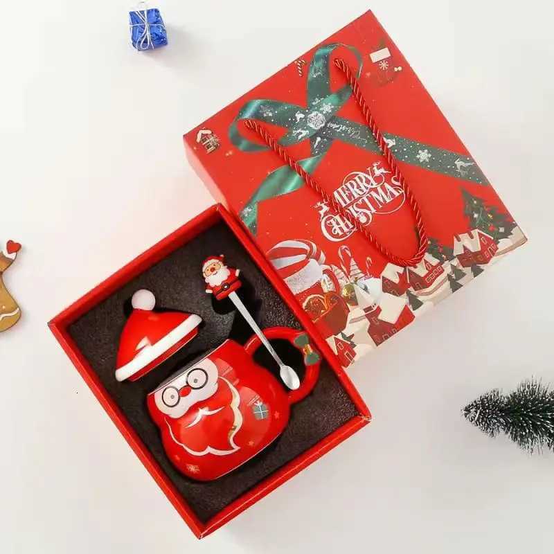 Christmas 2025 Hot Christmas Ceramic Mug Large Capacity Nordic Style Snowman Santa Tree Creative Gift for Holiday Season Gift Box Set LIJI Y251112