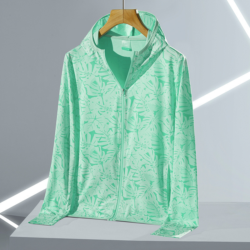 Upf50 Outdoor Sunscreen Clothing Summer Camo Sunscreen Clothing Mens Coat Hooded Long Sleeve Thin Breathable Skin Clothing