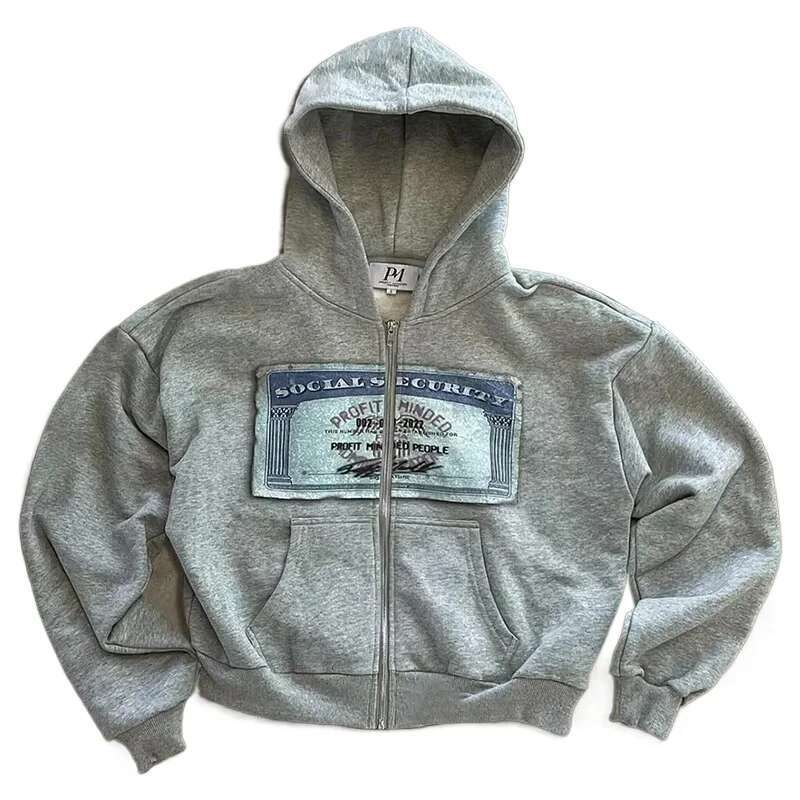 American Fashion Joker Pattern Print Loose Zipper Women Street Y2K New Hip Hop Punk Rock Sweatshirt Unisex Casual Hoodie