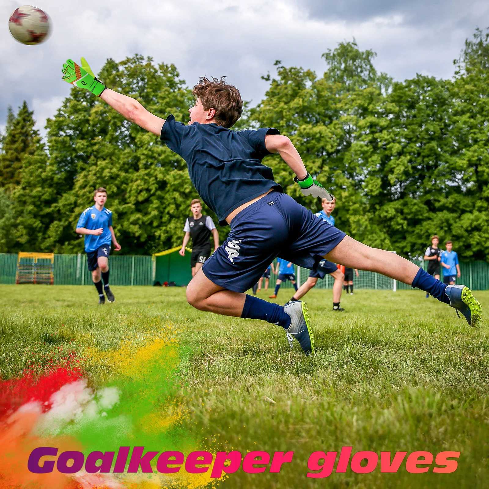 Sports type childrens goalkeeper gloves football gloves with knee protection and anti slip and wear-resistant latex materialXJ250412