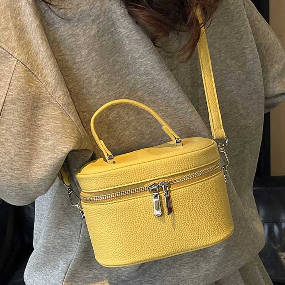 Summer Small Box Handbags for Women Lychee Pattern Leather Versatile Single Shoulder Bags Korean Style Mini Square Crossbody BagT2511112