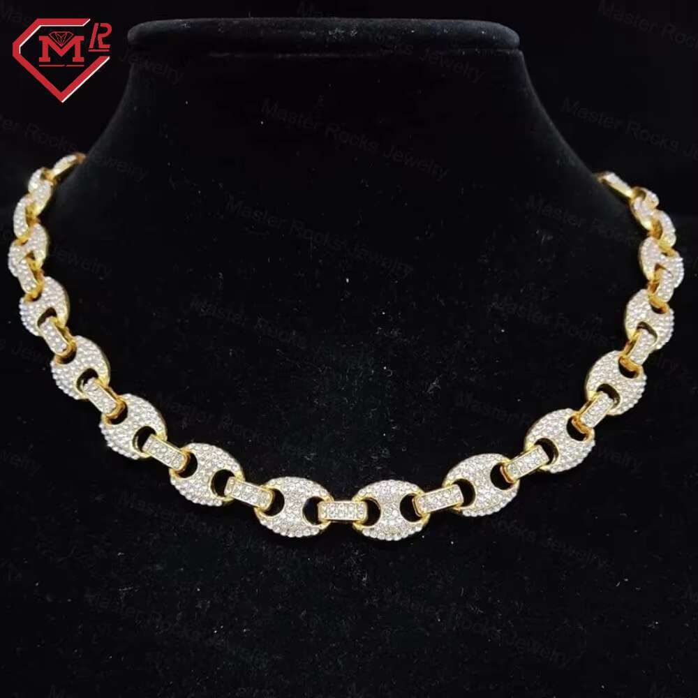 Hiphop Cuban Chain 925 Sterling Silver Baguette Cut Pass Diamond Tester Iced Out VVS Moissanite Cuban Link Chain