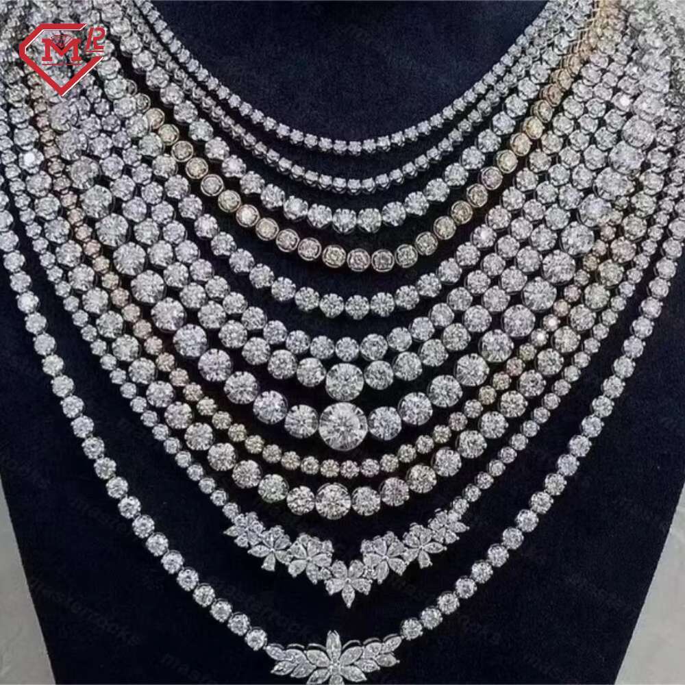 Ready to Ship 4mm S925 Tennis Link Hip Hop Pass Diamond Test Def Vvs Moissanite Diamond Iced Out Tennis Chain Necklace