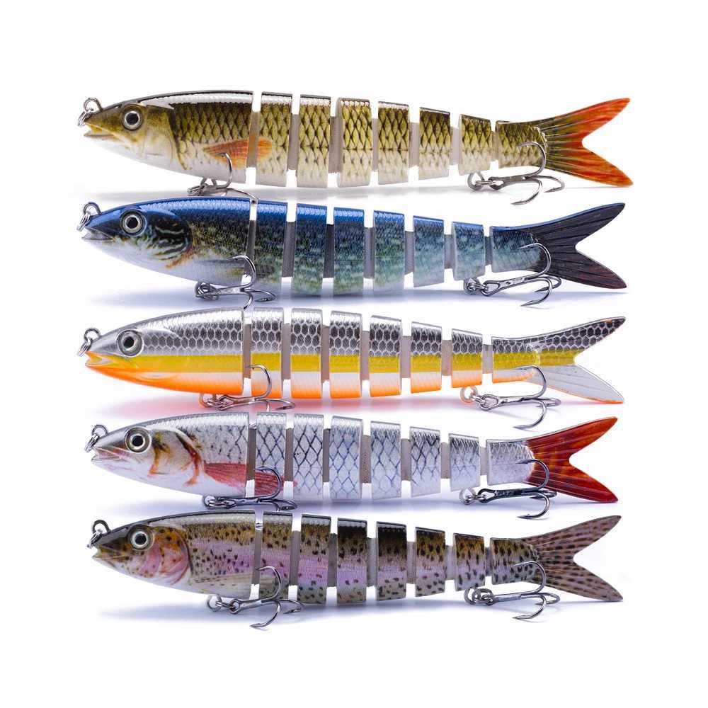 Hanlin Set Multi Jointed Fishing Lure 135mm/20g Crankbait 8 Segments Wobblers Artificial Bait Hard Swimbait Lure Bass Tackle Z250411