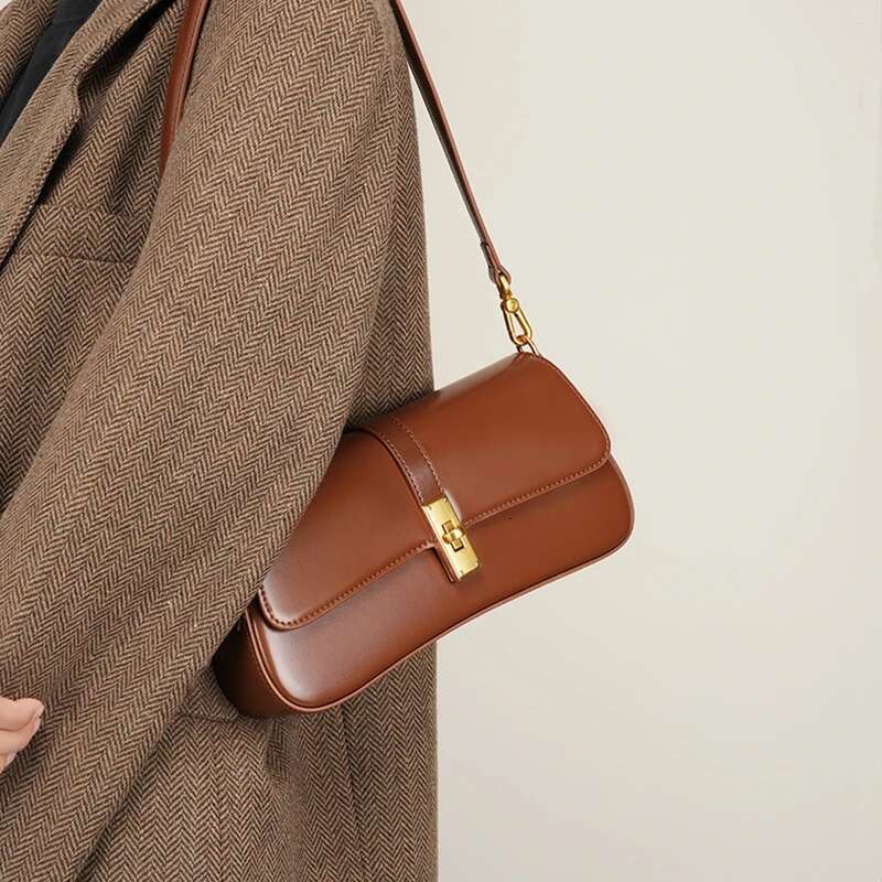 Hifashion Cowhide Genuine Leather Underarm Shoulder Bags For Women 2025 Designer Crossbody Purses Smooth Ladies Handbags