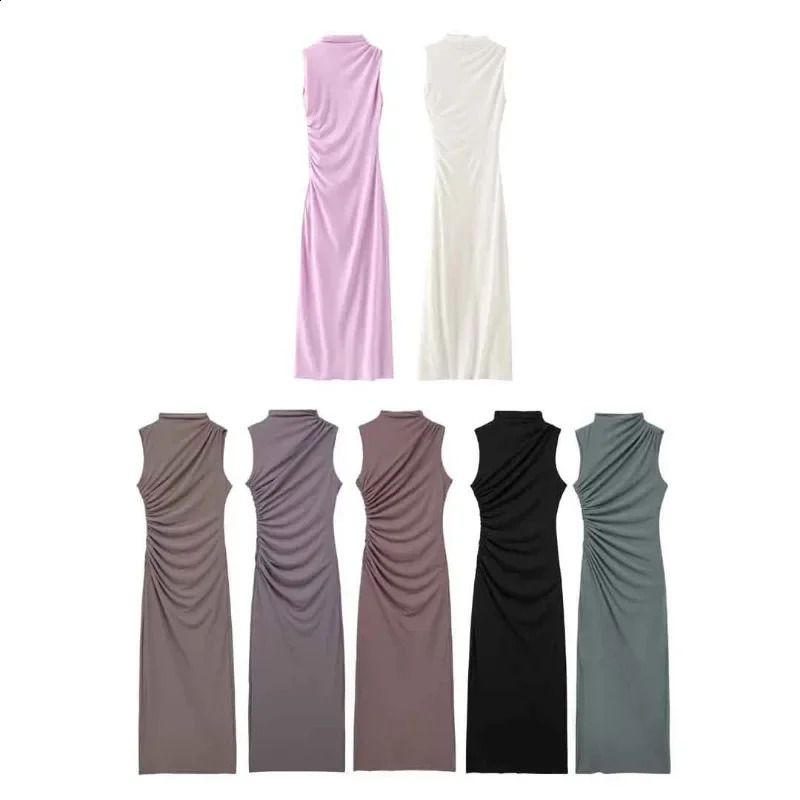 summer streetwear with multi-color pleated embroidery tight fitting dresses womens folding party dresses 250408