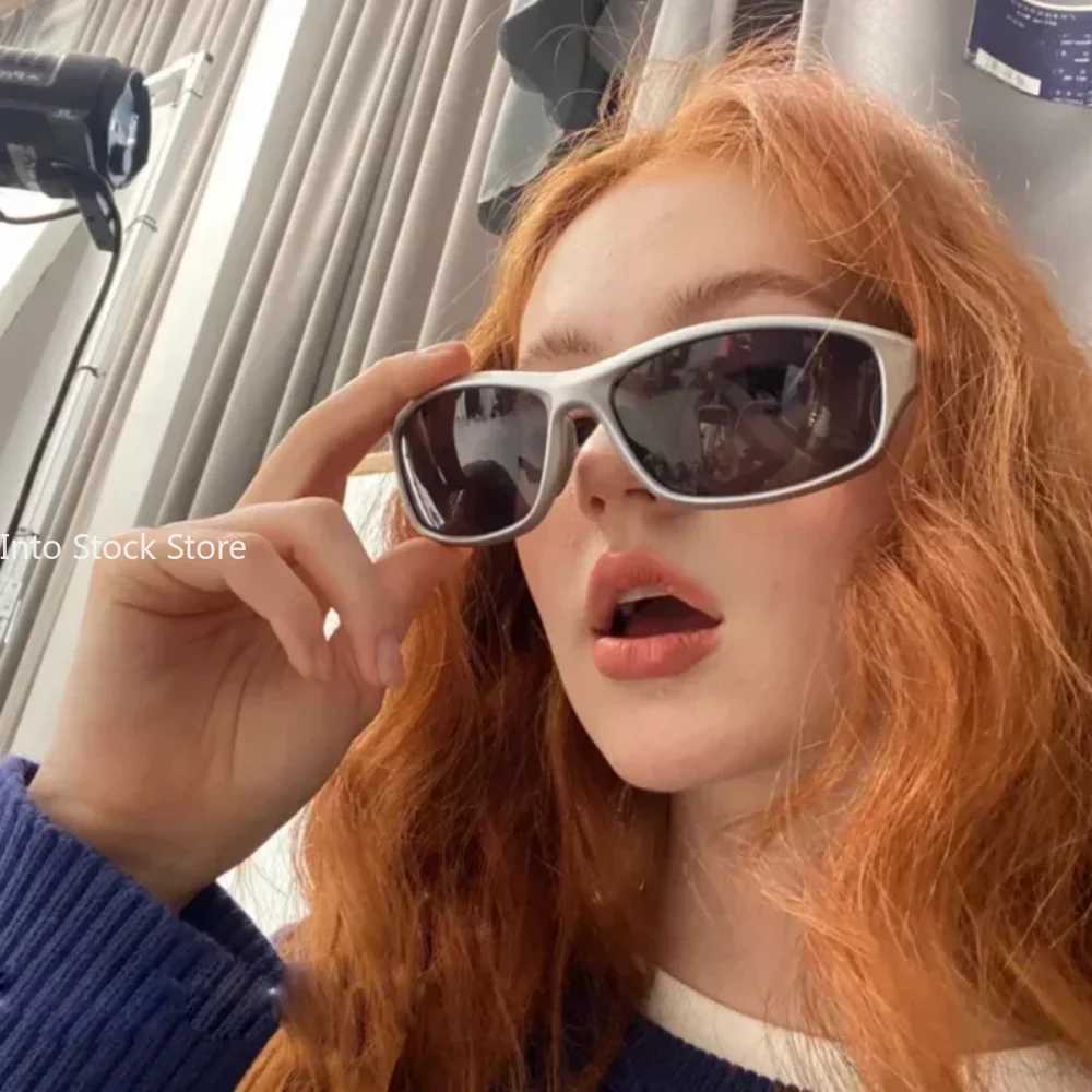 New Punk Y2K Sunglasses Women Goggle Luxury Brand Wrap Square Sun Glasses 2000S Shades Eyewear UV400 Female Designer EyeglassesC250411