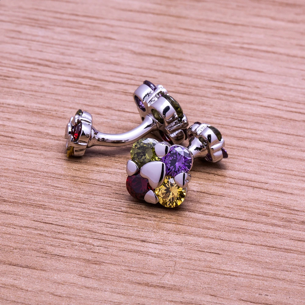 KFLK Jewelry Fashion Shirt Cufflinks Multi Color Crystal Cufflinks Wedding Button Mens High Quality Guests 250409