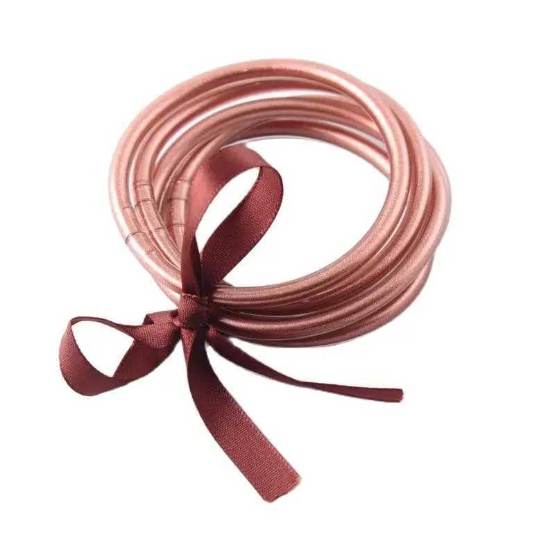 5pcs/set Golden Buddhist Rush Bracelets Tibetan Buddha Girls Bangles Temple Lucky Symbol Silicone Bracelet for Women GirlsC250411