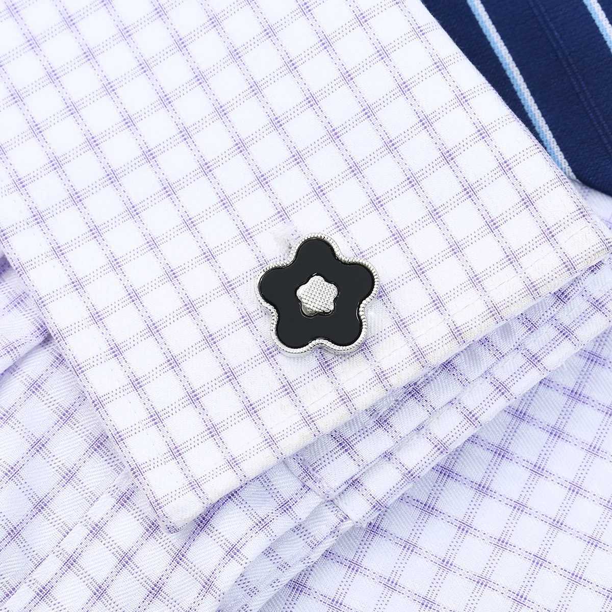 Golden Mens Wedding Groom Luxury Cufflinks Groom Flower Style Button Fathers Birthday GiftT250412
