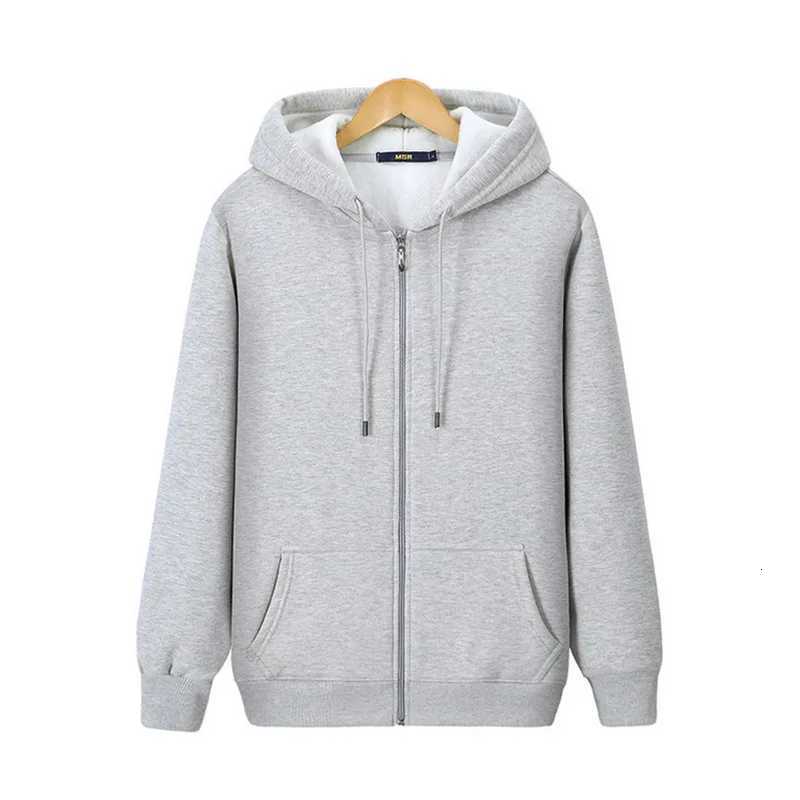 POD customization DIY Customize Printed Winter Mens Hoodies High-quality Wool Thicken Warm Solid Color Cotton Zipper Loose Women SweatshirtsT251112