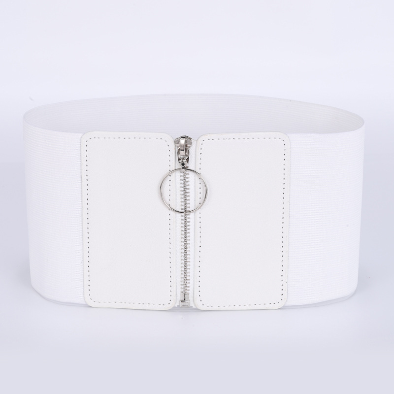 Ultra wide waistband women's circular zipper decoration, paired with skirt elastic elastic, simple and versatile waist seal