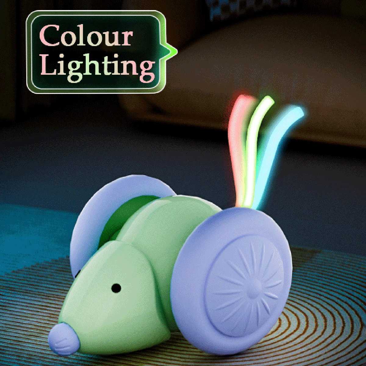 Intelligent electric mouse cat toy used for interactive gaming time with obstacle avoidance silent charging 1.5H battery life Y250412