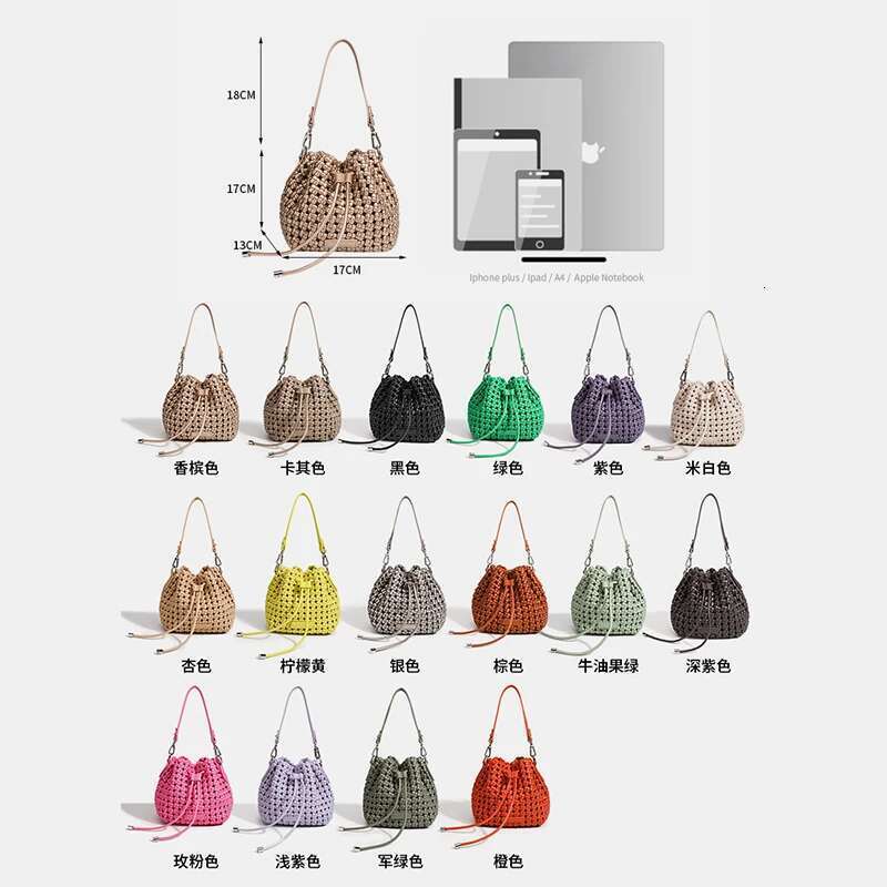 Bucket Bags With Leather Handles Large Cross PU Woven Tote Bag Branded Aesthetic Sier Women's Bags
