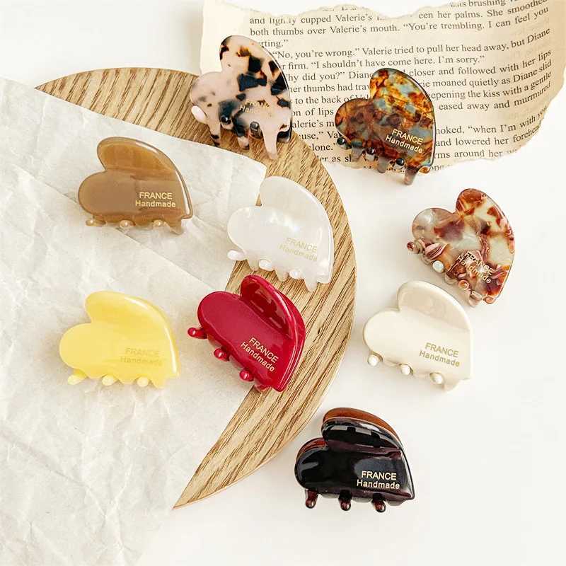 1 piece of French acetate hair clip heart-shaped clip front side hair clip strap Y2504012