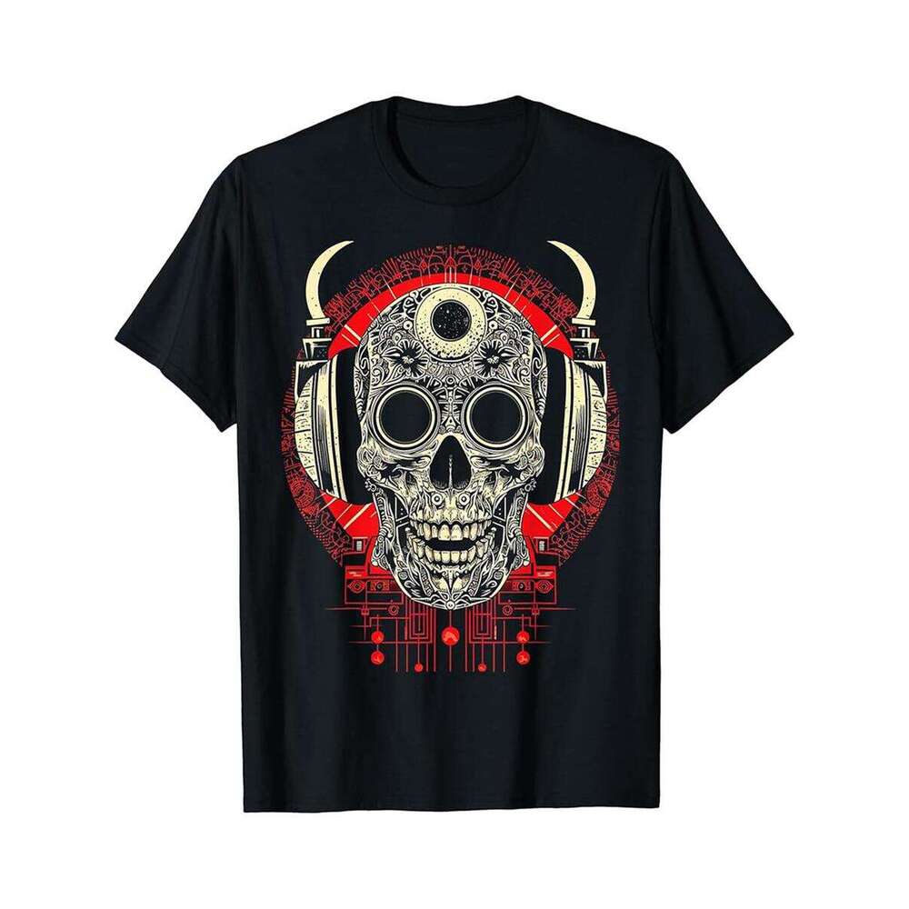 Designer T shirt Skull Sound Lines Men Men T-Shirt S-6XL Graphic - 220g T shits
