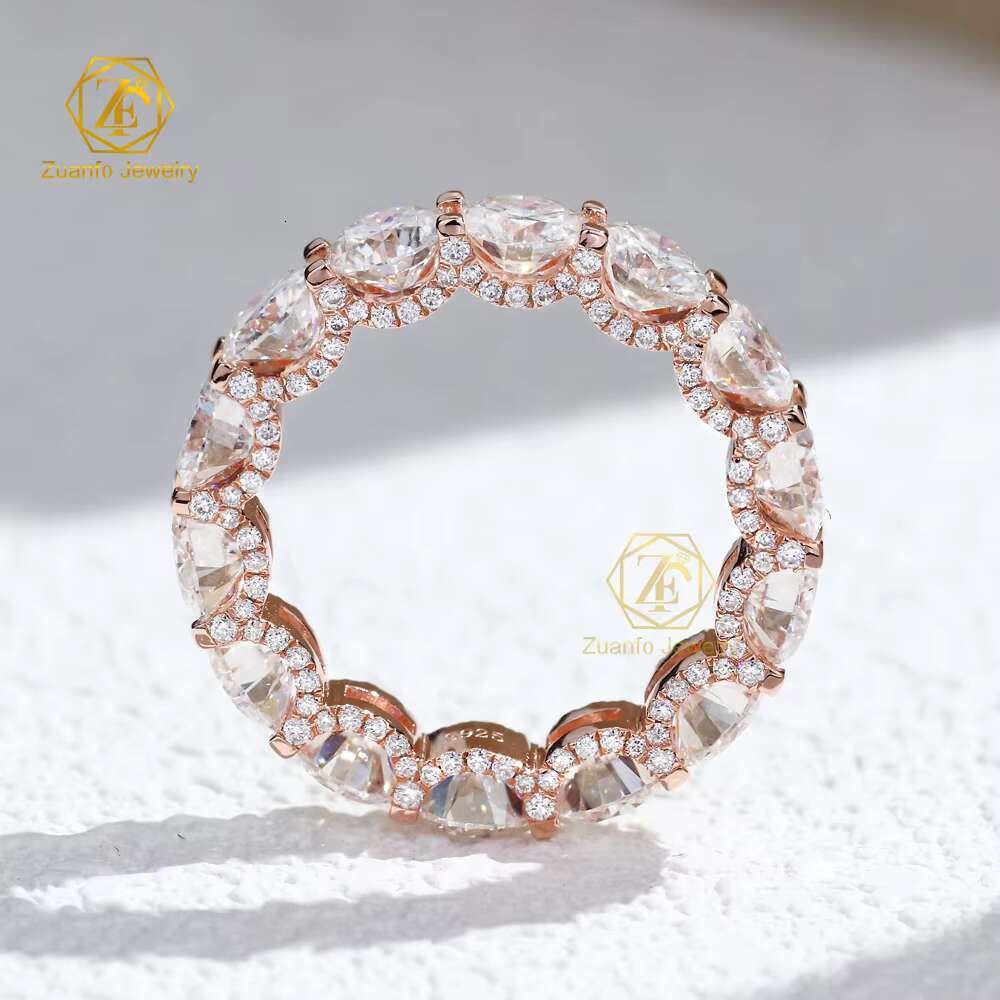 Elegant 5mm Full Row Moissanite Eternity Band Rings Luxurious Jewelry Accessory 925 Sterling Silver Moissanite Finger Ring