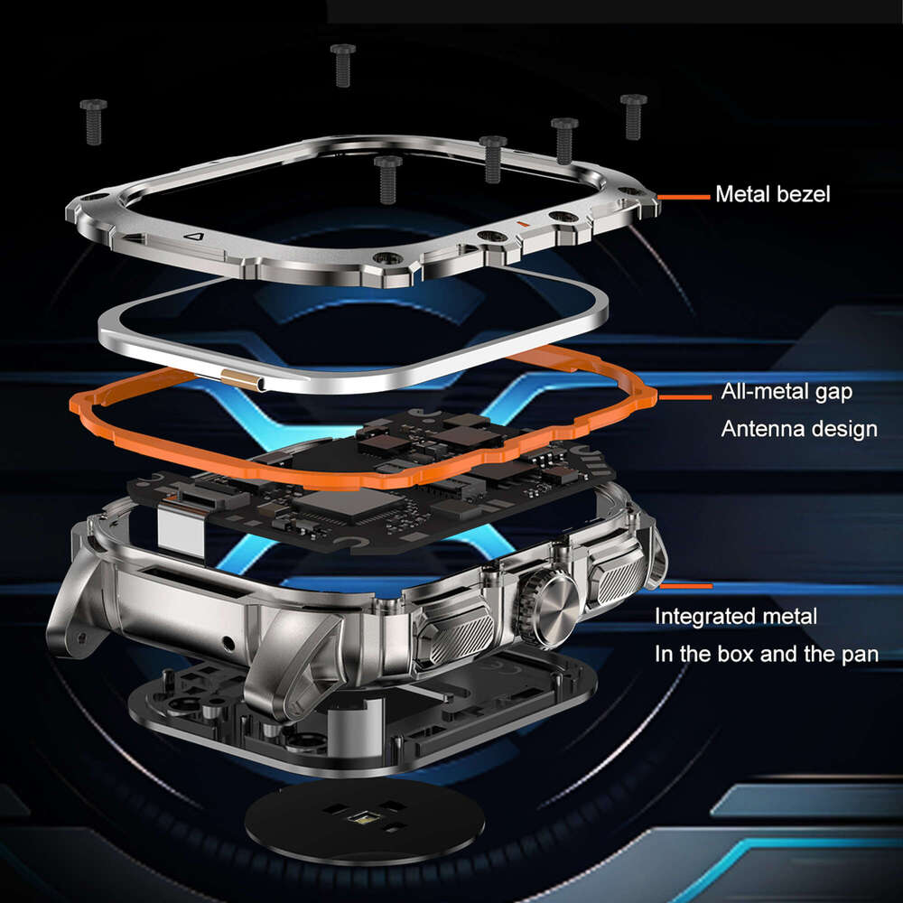 Smartwatch for MenAnswer/Make Calls, AMOLED HD Touch Screen Smart Voice Assistant/Message Reminder/Pedometer/Weather Forcest/Sport Modes, Fashion Outd