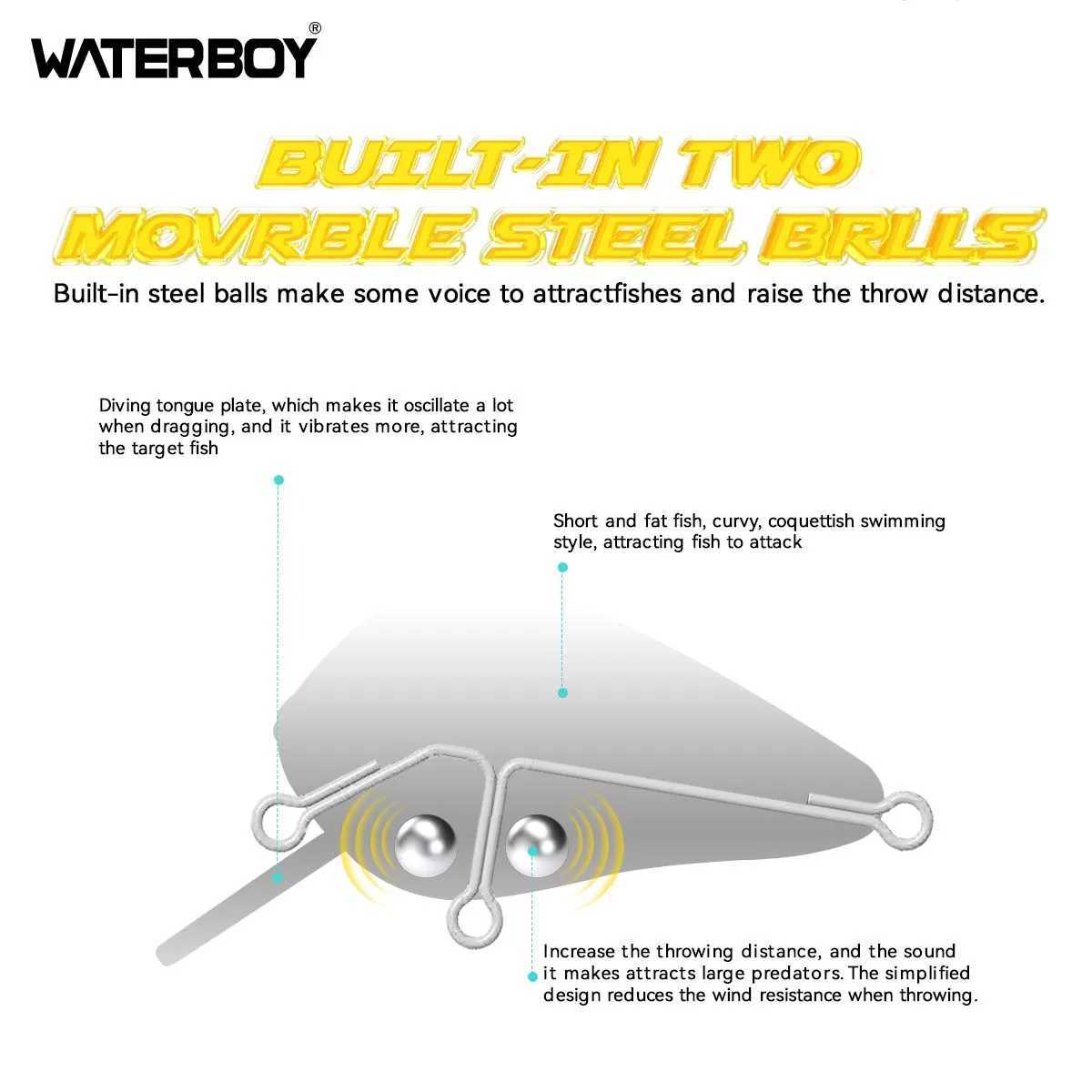WATERBOY Crazy Crankbaits New Design Fishing Lures Mini Minnow Swing Small Cranks Hard Baits 21g 62mmm Wobblers Fishing Lure Z250411