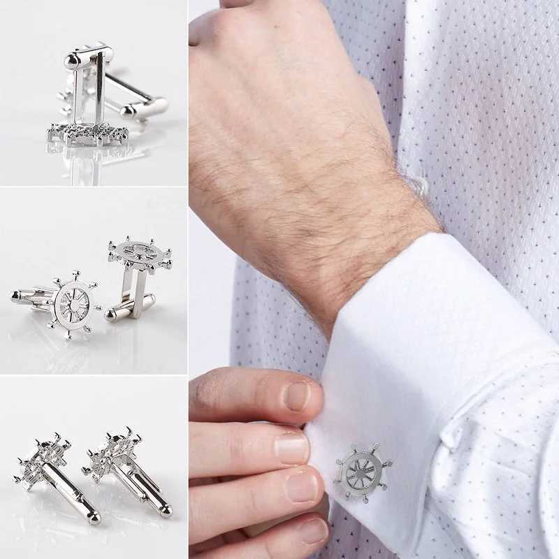 Luxury mens cufflinks high-quality crystal cufflinks wedding business shirts cufflinksT250412