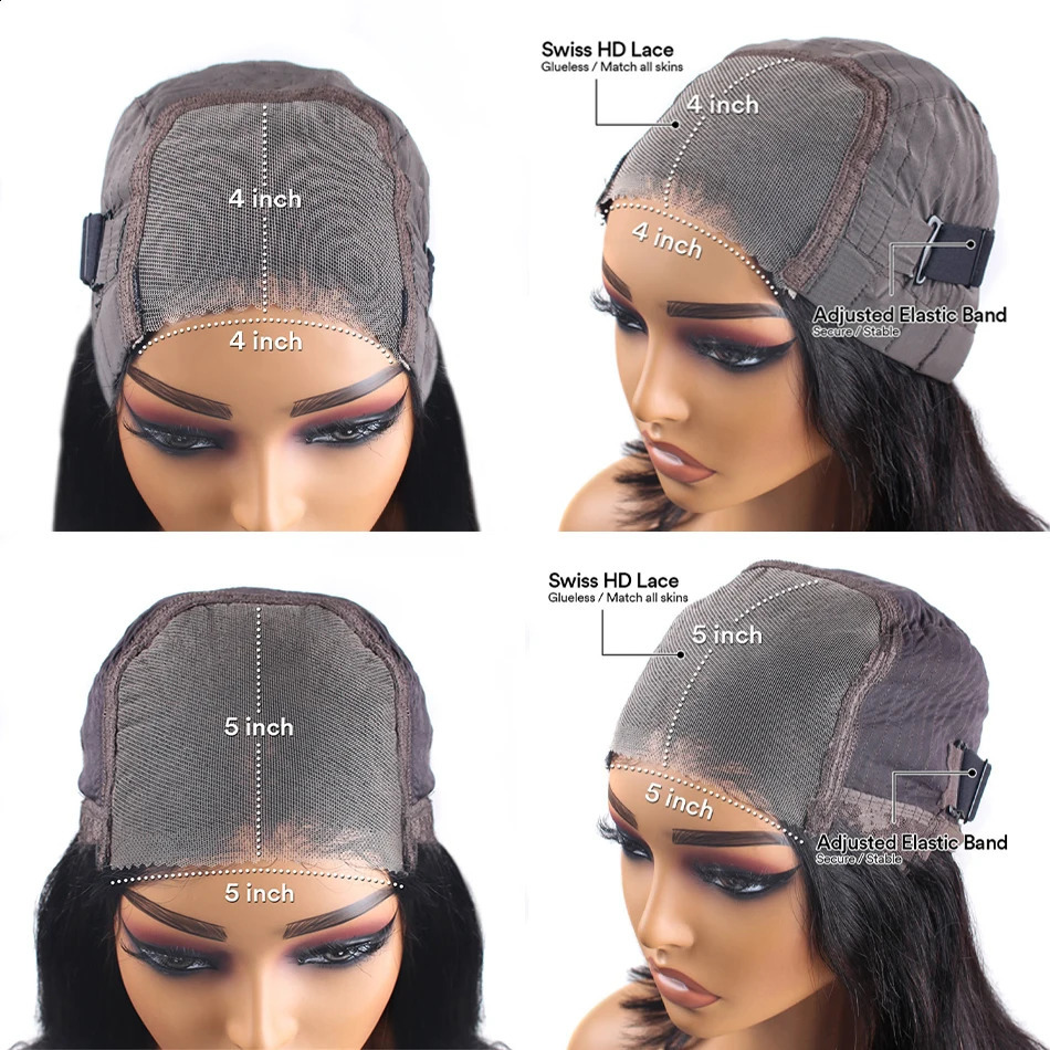 Glueless Wig Deep Wave Human Hair Wigs Ready To Wear Pre-Cut Lace Wear And Go Glueless Wigs Lace Front Human Hair Wig For Women 250409