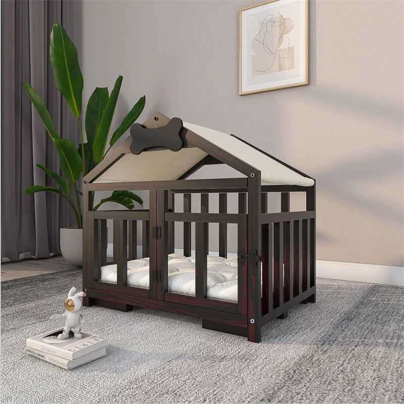 Luxury Dog Nest Wooden House Indoor Small Dog House Detachable and Washable Cat Nest Dog House Warm and Comfortable Large Space Pet Bed X250412