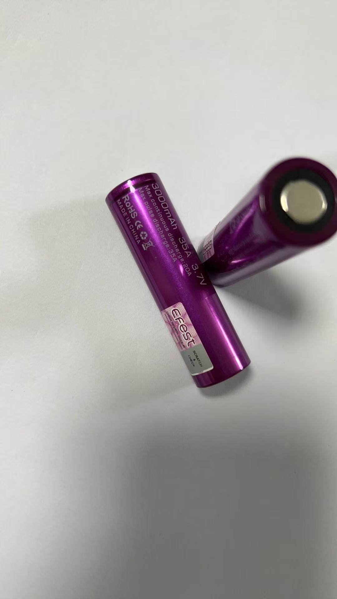100% High Quality IMR18650 Battery 3000mAh 35A IMR 18650 Lithium 3.7V Li-ion Rechargeable Batteries Cell With Box Purple Flat Top