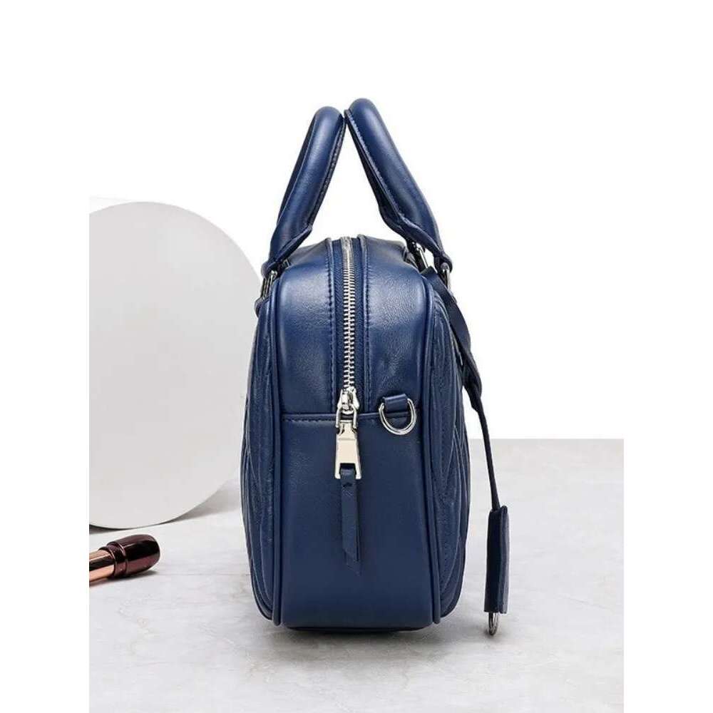 Genuine Leather Women Handbag Fashion Single Shoulder Crossbody Bag Real Sheepskin Design Boston Bags Ladies Tote